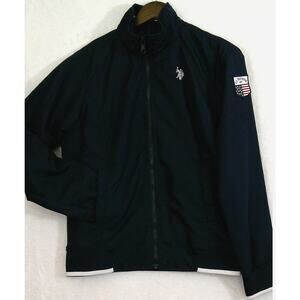 US Polo Assn Boys Navy Blue Windbreaker Jacket-Youth Size Medium